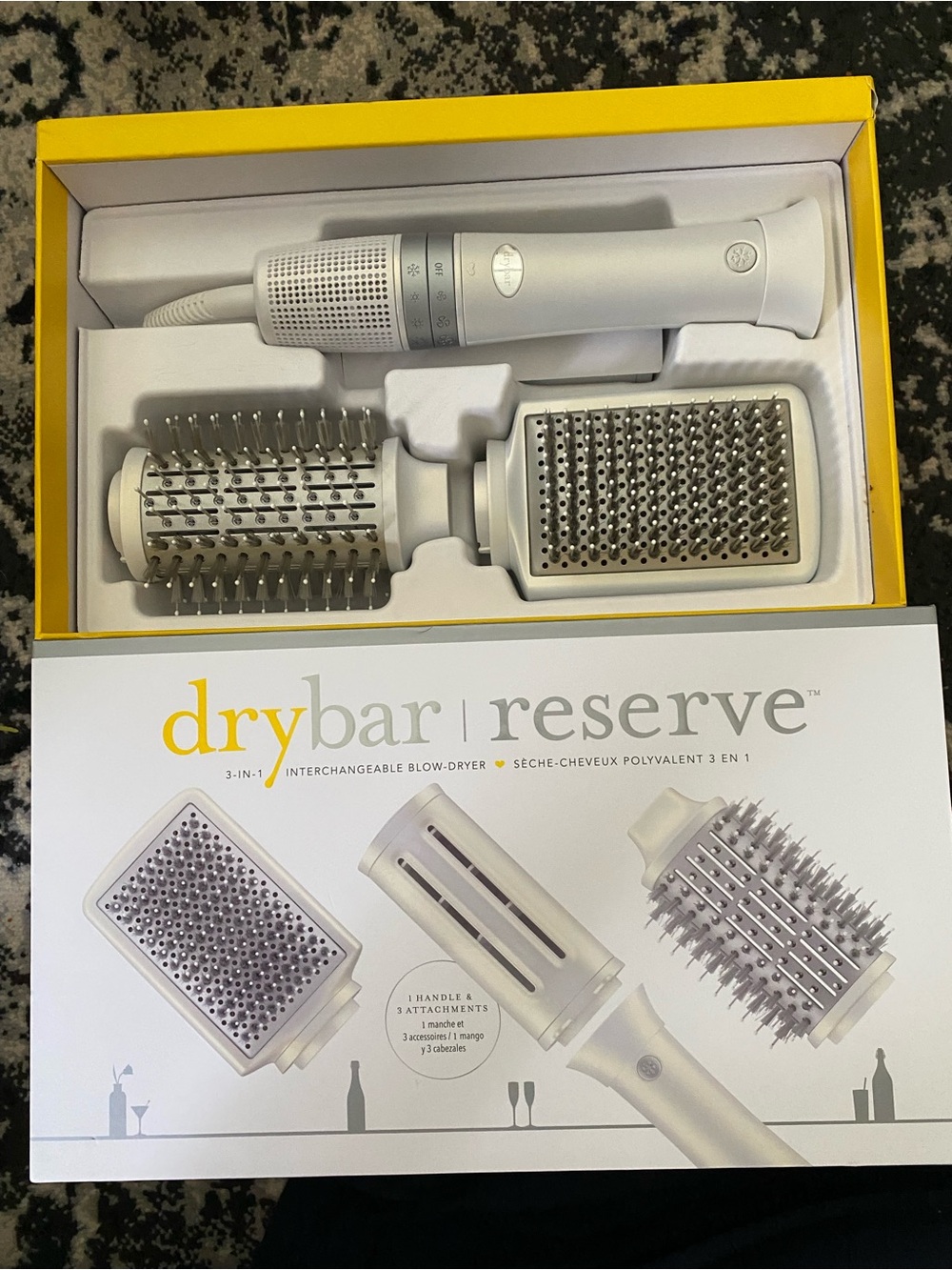 Drybar Reserve 3-in-1 Interchangeable Blow-Dryer — White & Yellow Accents - Picture 2 of 7